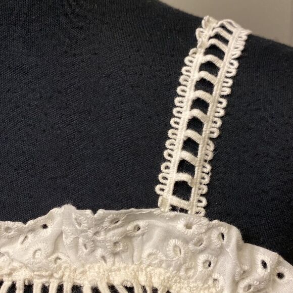 NEW Elan Small Elastic Hem Elastic Neckline Ruffled Strap Breathable White Lace - Picture 3 of 8